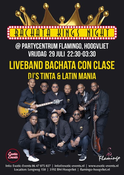 Vr 29 jul 2022: Bachata Kings Night in Hoogvliet.