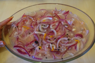 Salmou den zuur / Zalm in zuur / Ceviche.